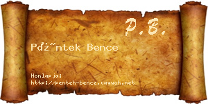 Péntek Bence névjegykártya