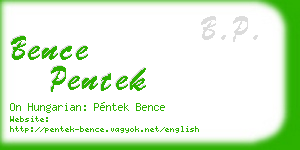bence pentek business card